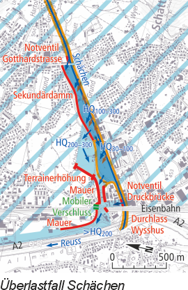 Karte zum Überlastfall Schächen